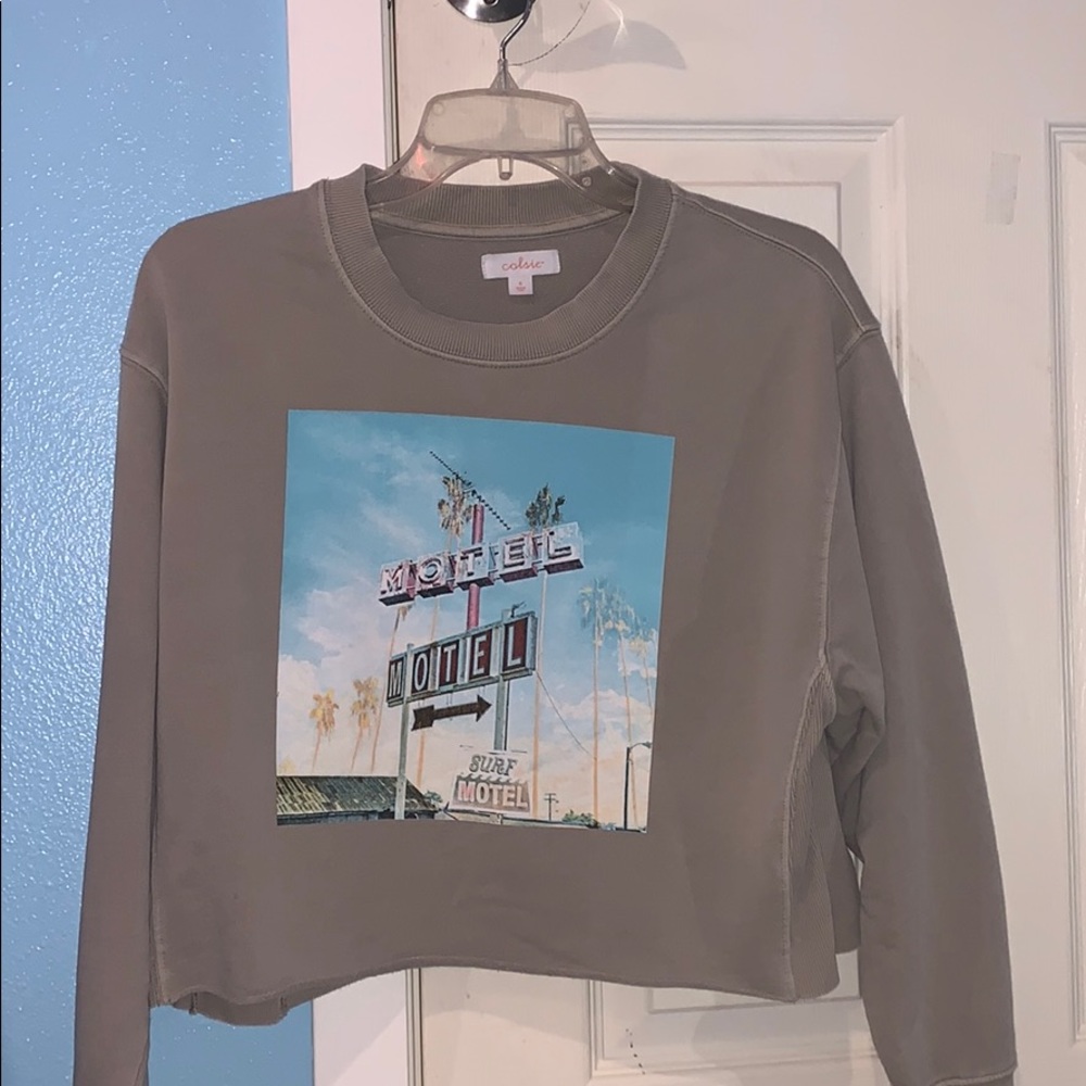 cropped green motel crewneck.